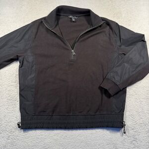ATHLETA Triumph Hybrid Half Zip Sweatshirt Black‎ Womens XS 532520 Athleisure